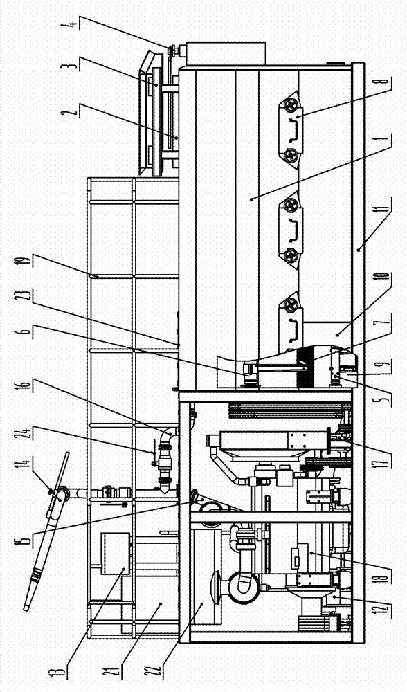 Screening-free stirring tank body and dedicated soil dressing spray-seeding machine