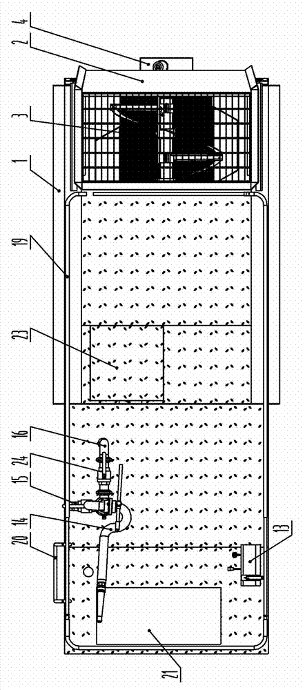 Screening-free stirring tank body and dedicated soil dressing spray-seeding machine