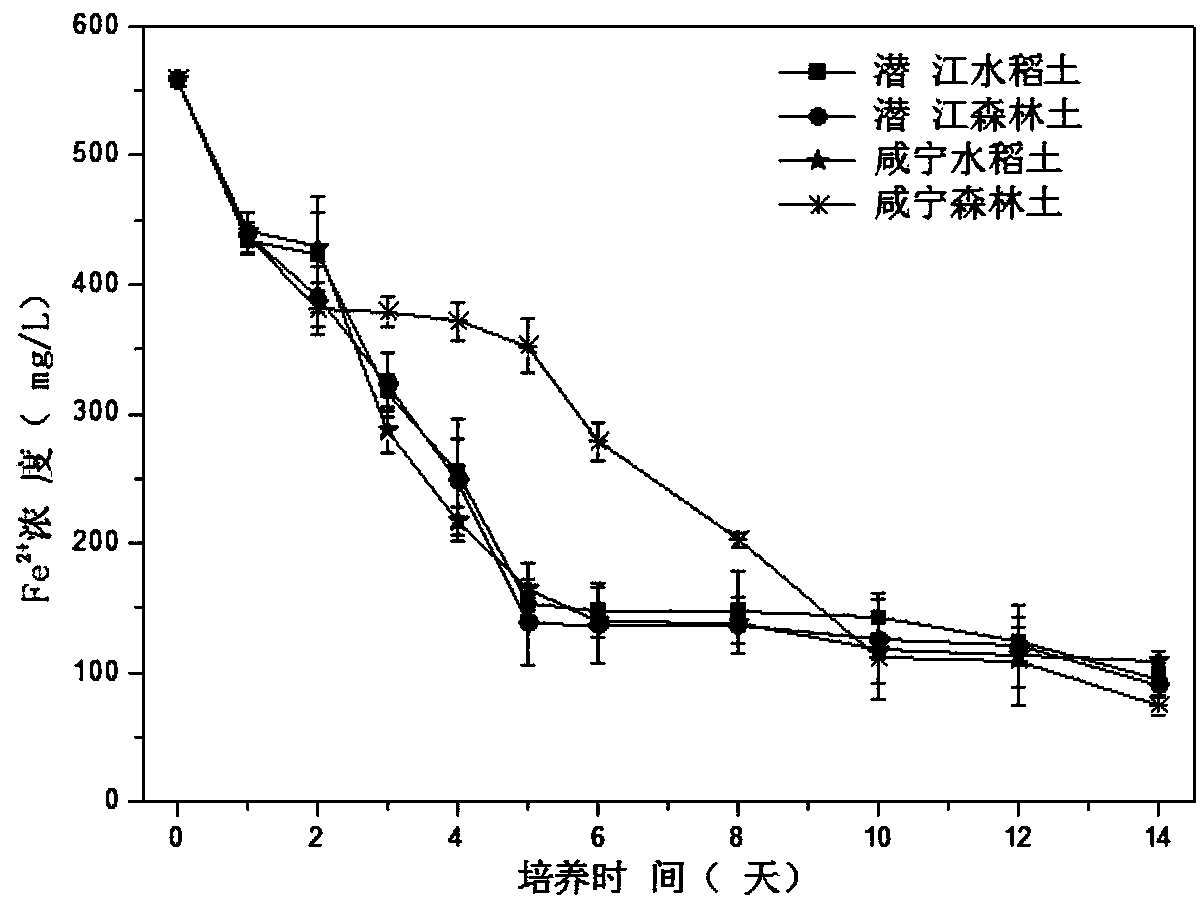 Enrichment medium for nitrate dependent ferrous oxidizing flora, preparation method and application