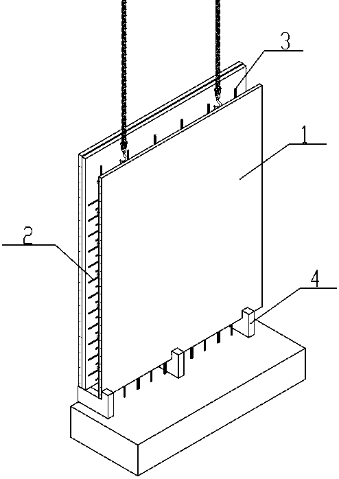 Straight-section removal-free concrete template wall and bar penetration mounting construction method thereof