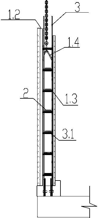 Straight-section removal-free concrete template wall and bar penetration mounting construction method thereof