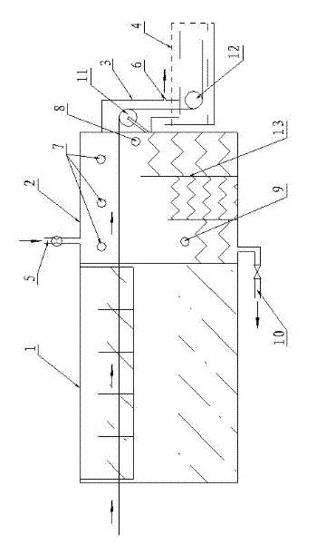 On-line pretreatment device for copper-coated stainless steel wires