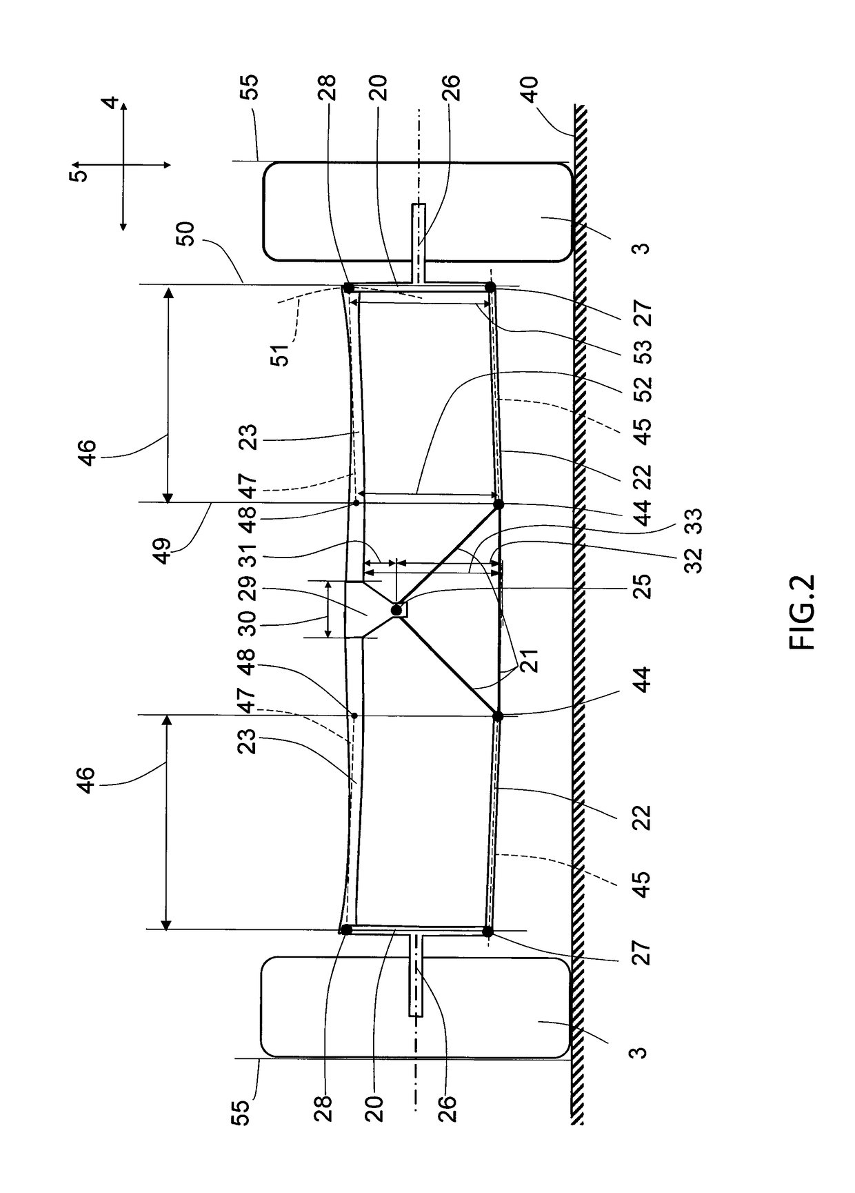 Wheel suspension with centrally pivoted transverse leaf spring