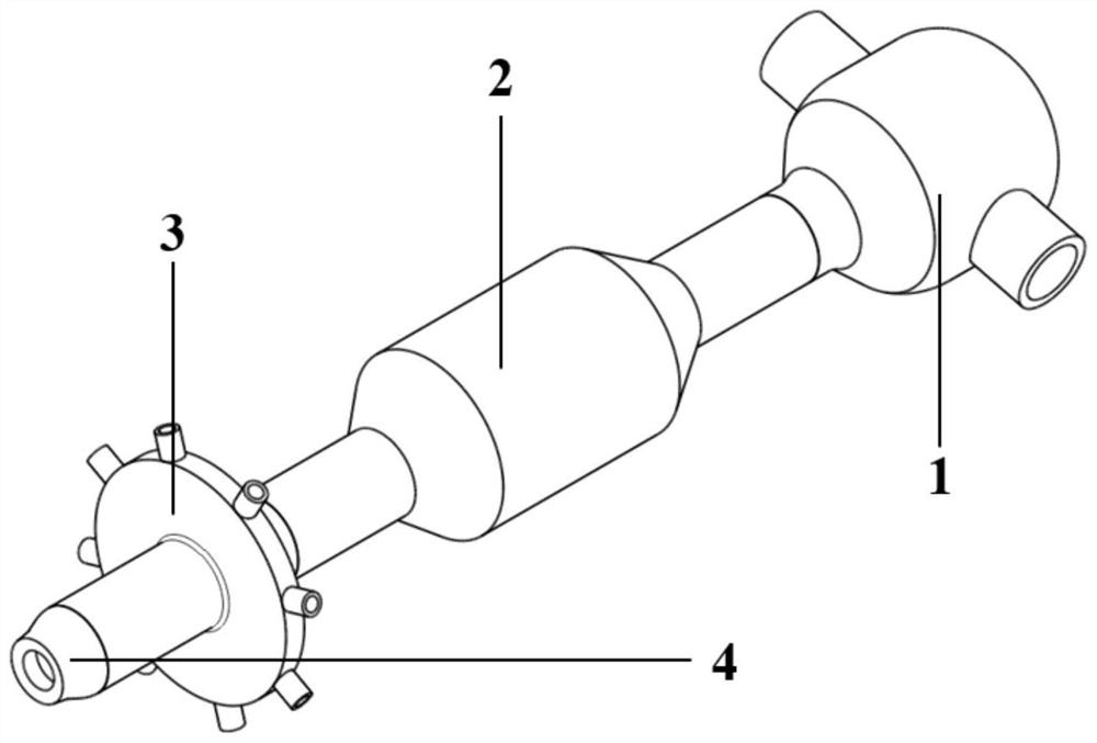 A double-flow path nozzle experimental pipeline with circumferential air intake