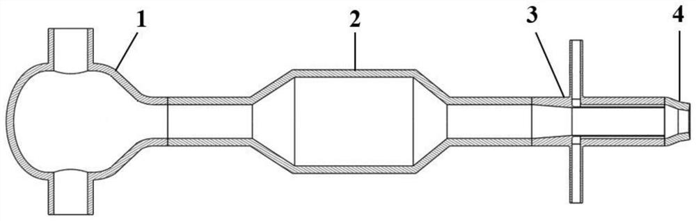 A double-flow path nozzle experimental pipeline with circumferential air intake