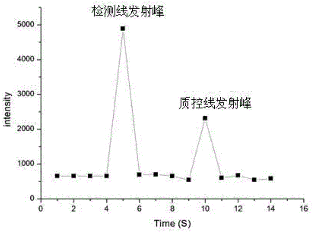 Salmonella immunochromatography test strip based on low-noise excitation type fluorescent mark