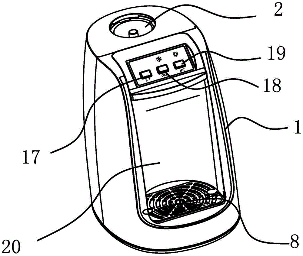 An instant hot and cold water dispenser