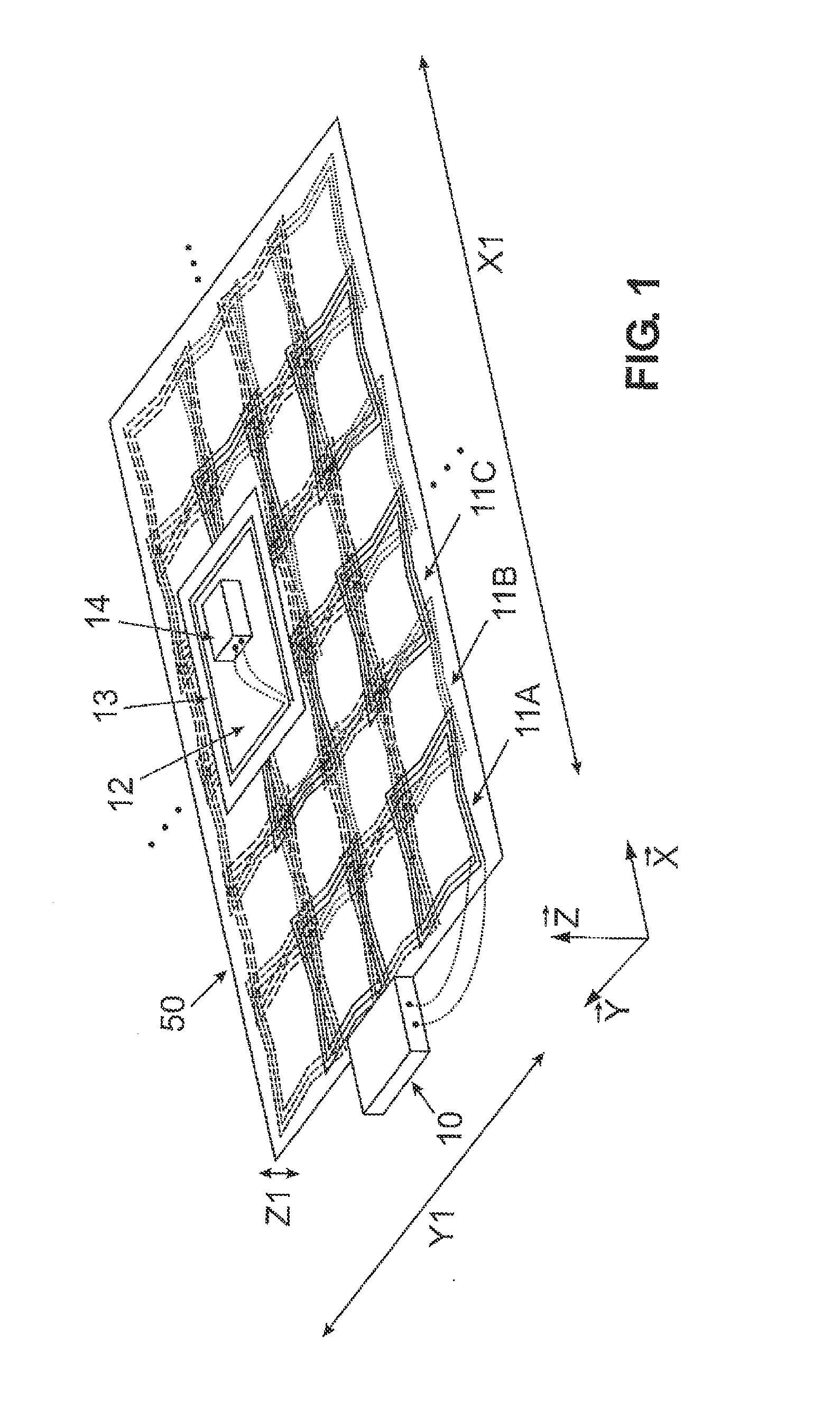 Arrangement and method for contactless energy transmission with a coupling-minimized matrix of planar transmission coils