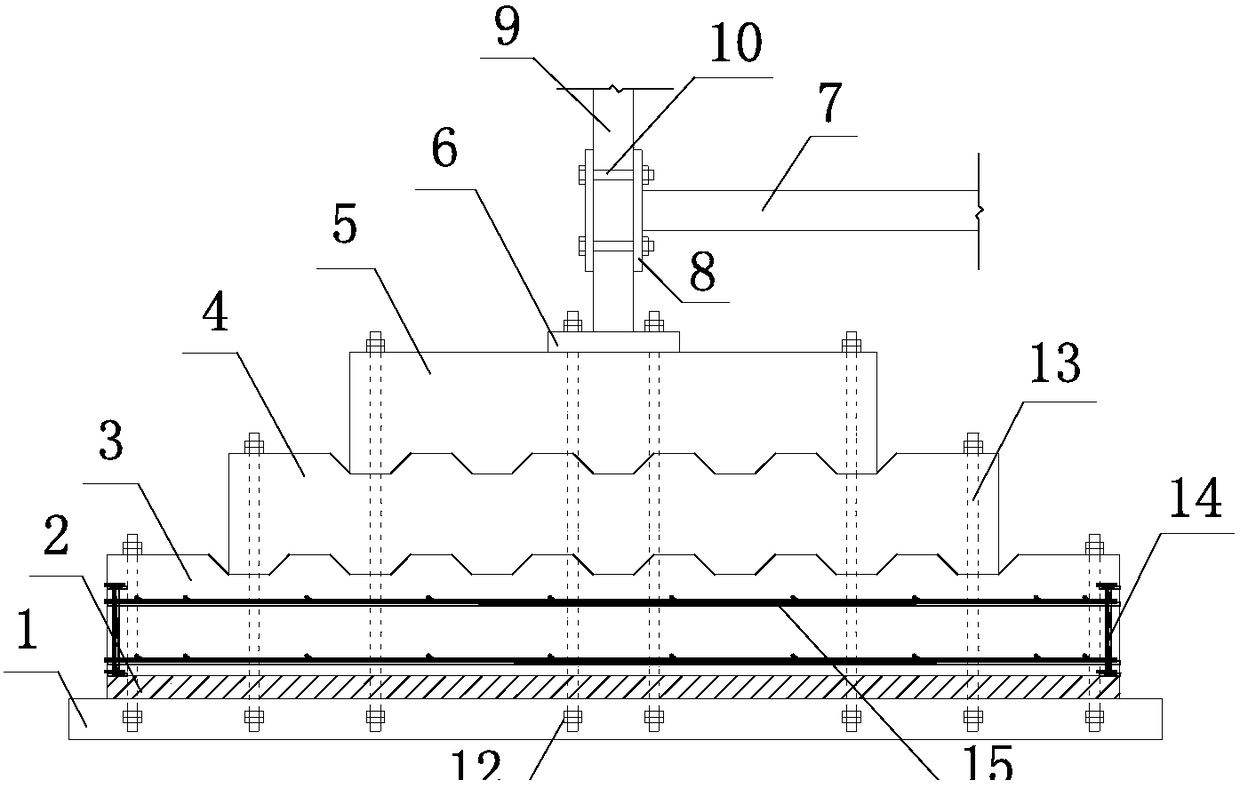 Prefabricated assembly type steel reinforced concrete independent foundation under column