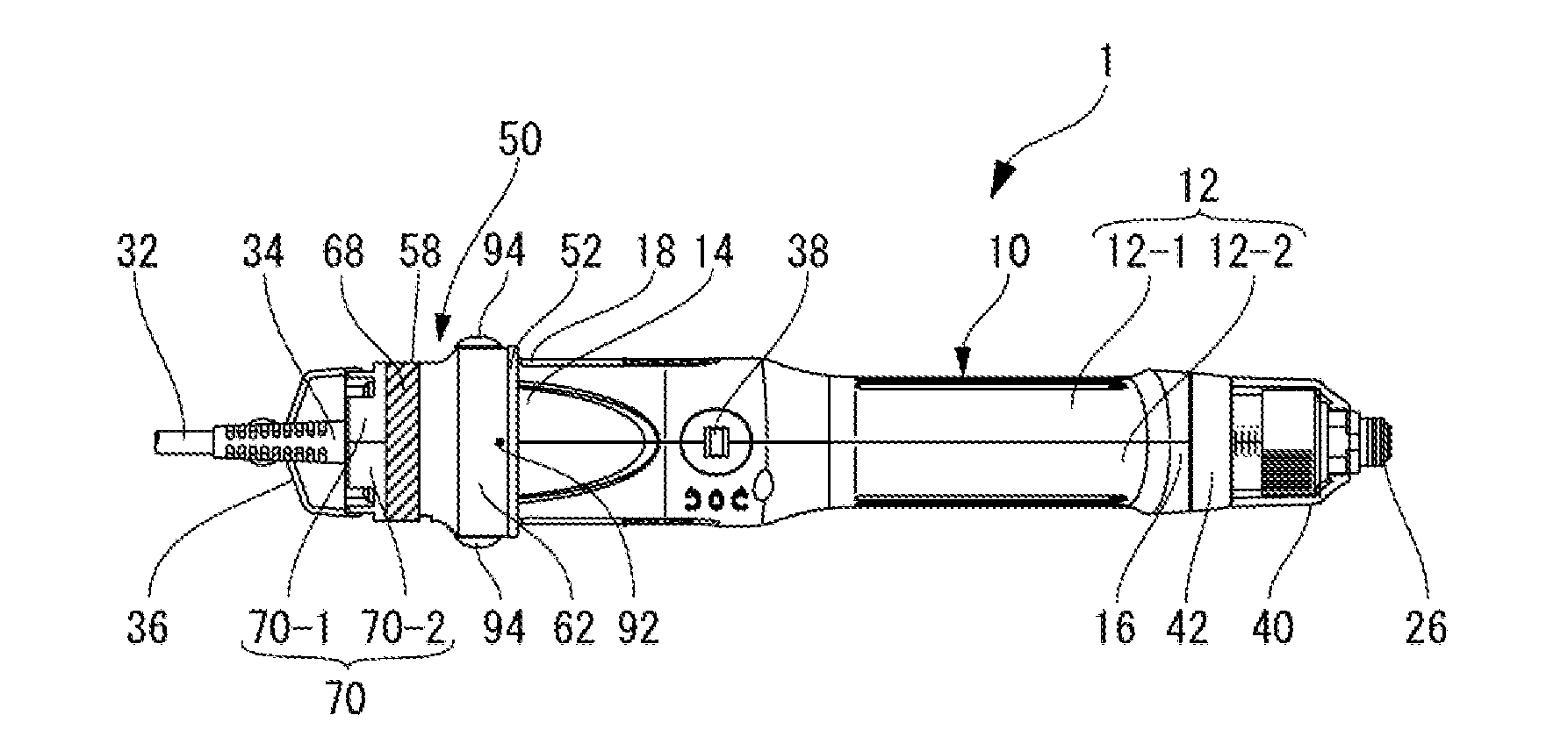 Motor-driven screwdriver operation information indicator and motor-driven screwdriver with operation information indicating function