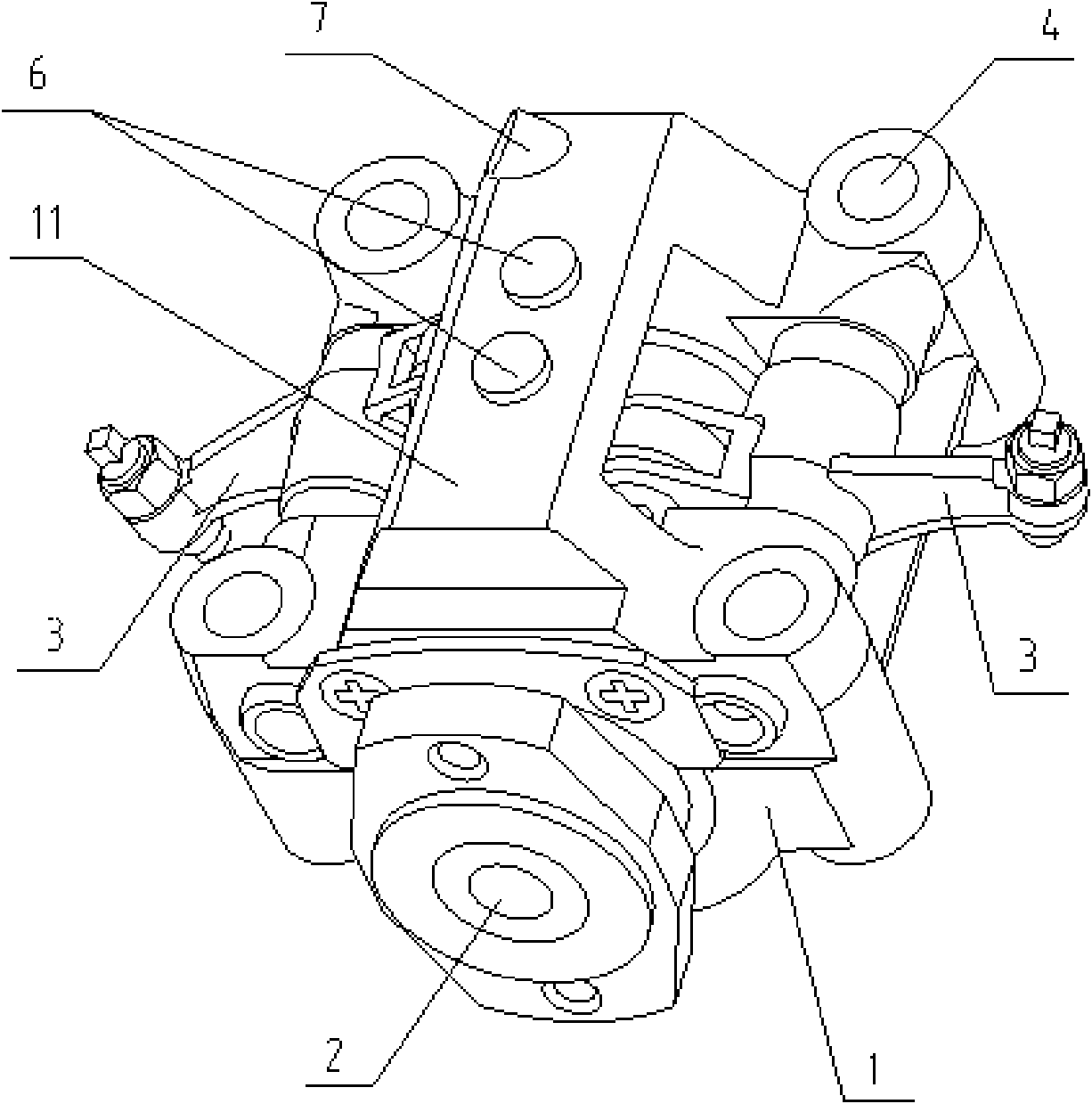 Cam shaft and rocker shaft supporting seat of overhead cam shaft type engine