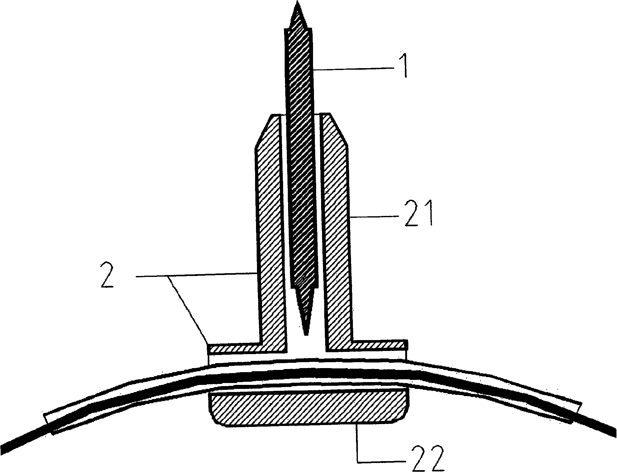 Assembly type puncture connection electrode