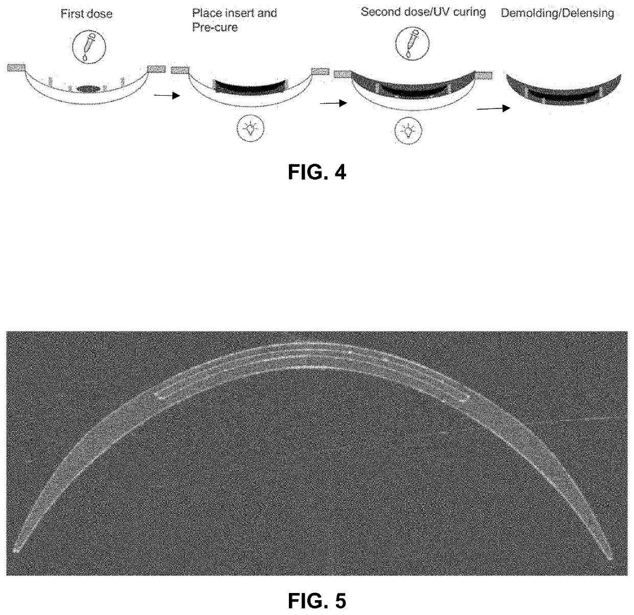 Method for producing embedded or hybrid hydrogel contact lenses
