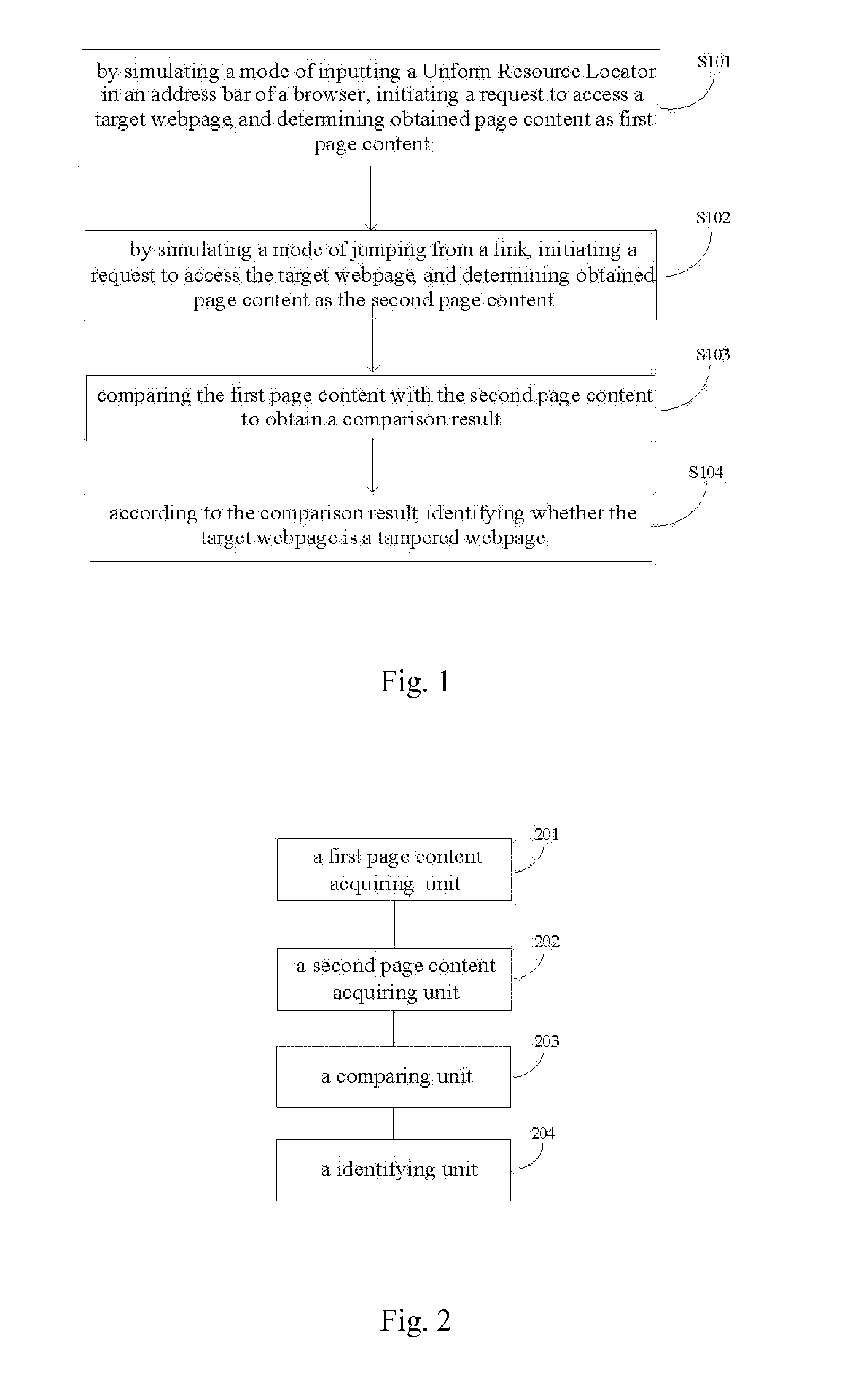 Methods and devices for identifying tampered webpage and inentifying hijacked web address