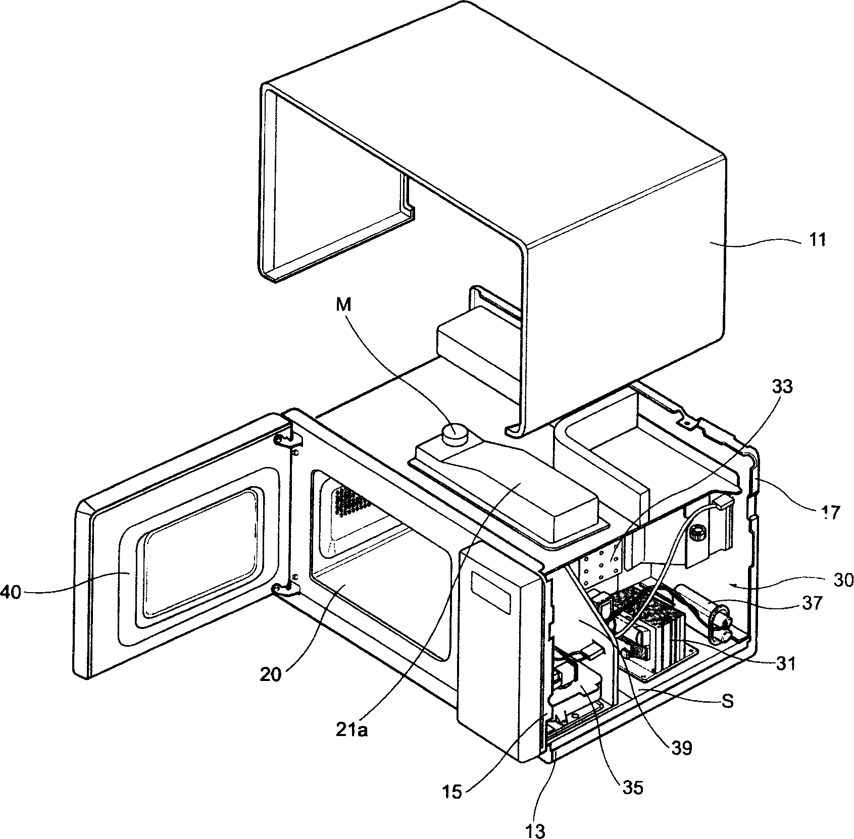 Surface plate structure for bottom of microwave oven chamber