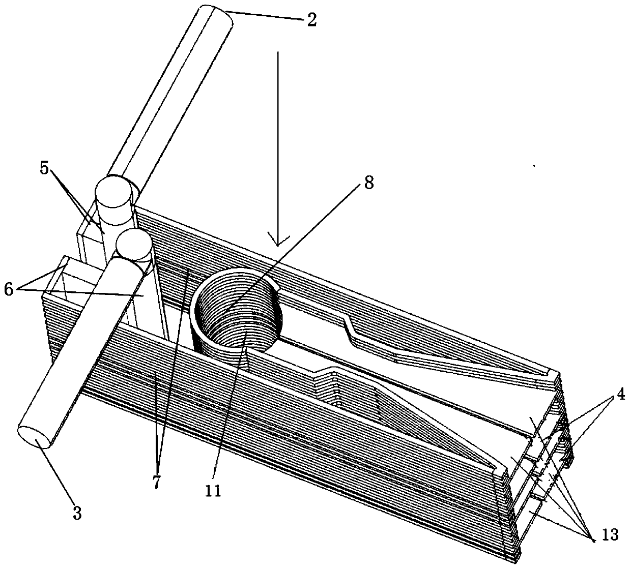 Actively cooled dual-nozzle strut-plate ejection rocket for rocket-based combined-cycle engine