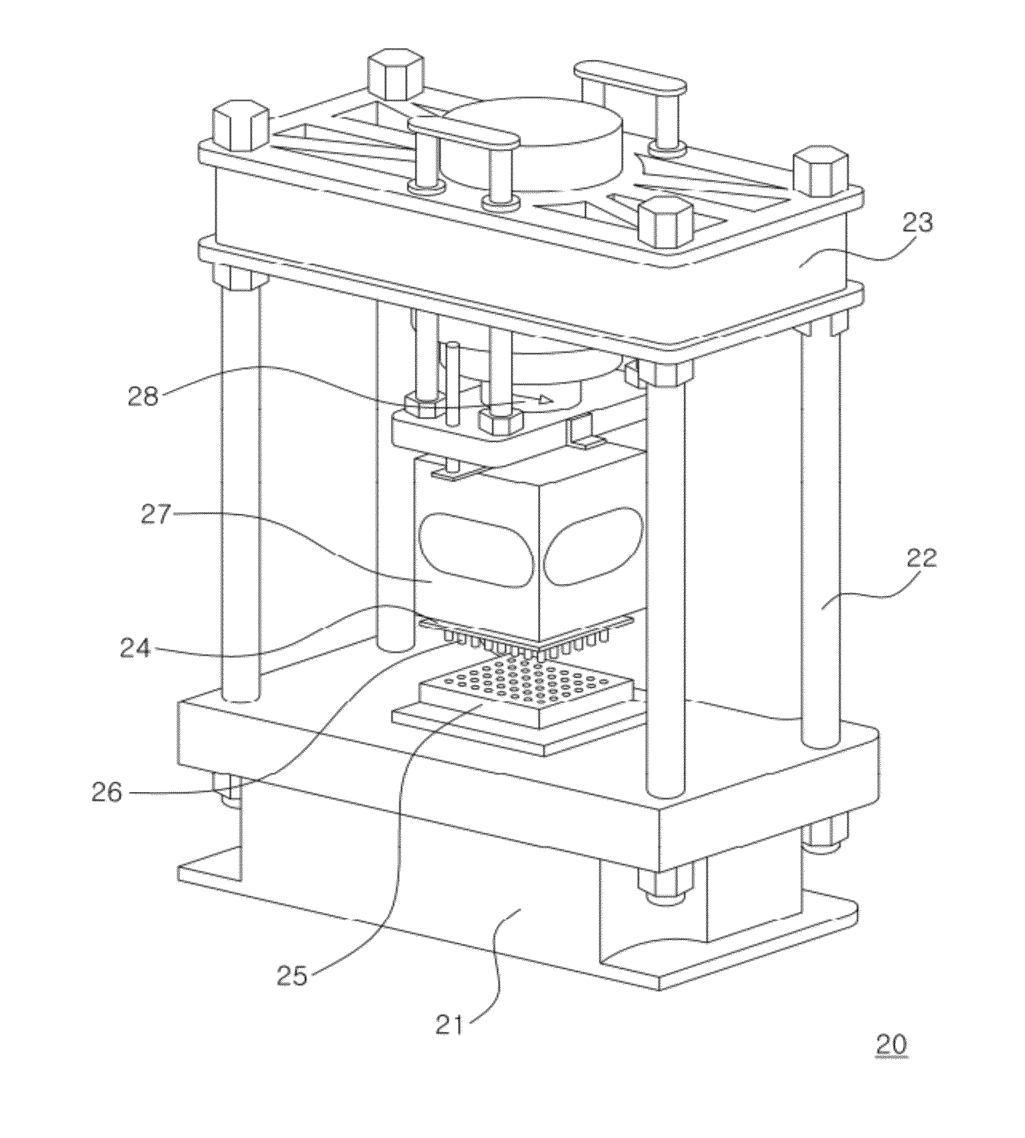 Method and apparatus for manufacturing a bullet charged with compressible composite explosives