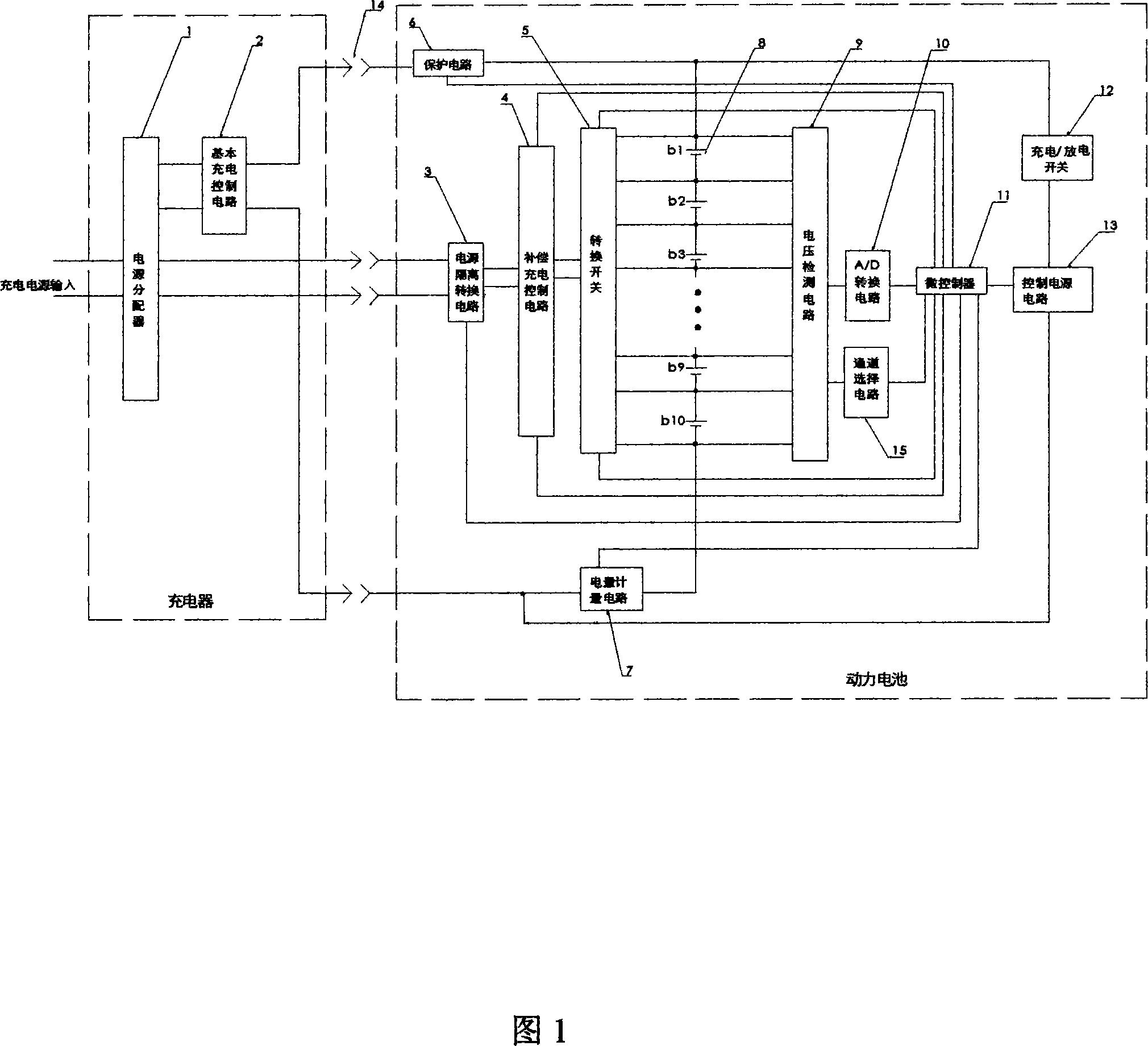 Series battery charge up circuit with charge compensate function