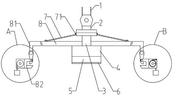 Lifting device for thin plate lifting and crane including same