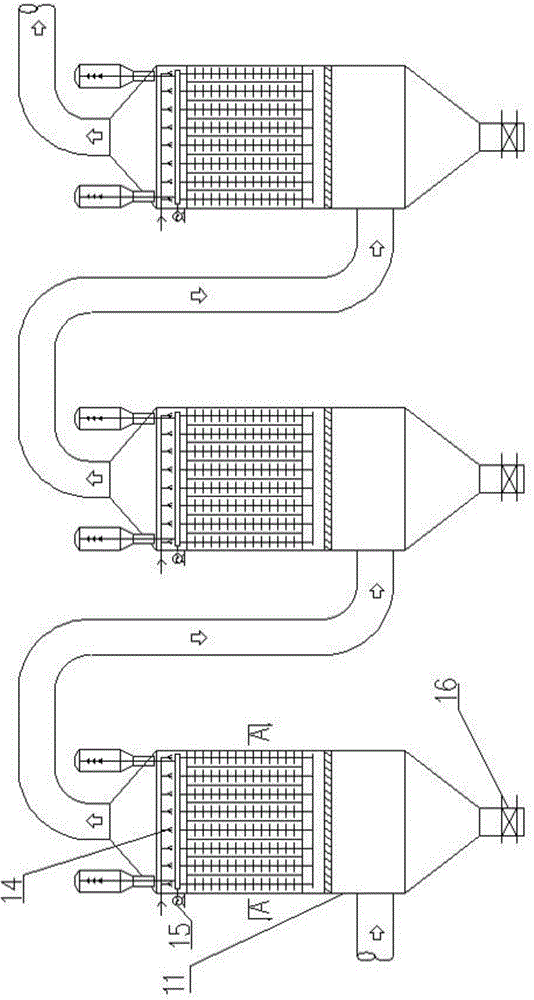 Converter primary flue gas wet type classification dust removing apparatus