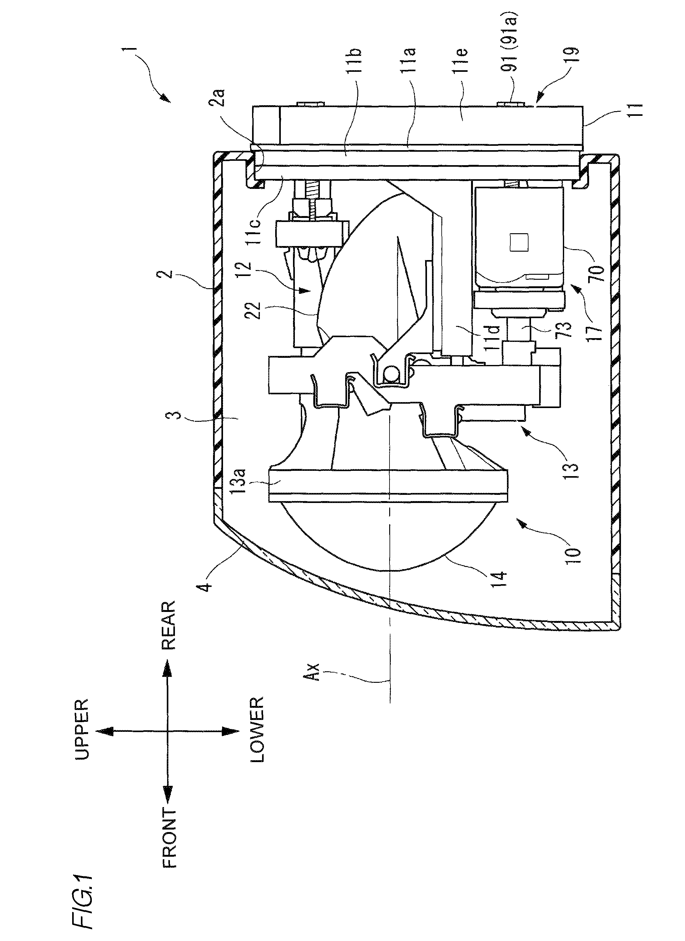 Actuator and vehicle lighting device