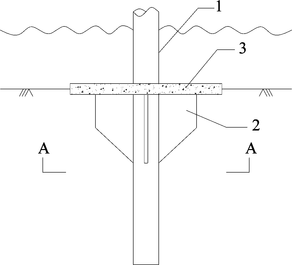 Offshore fan combination-type single pile foundation and construction method thereof