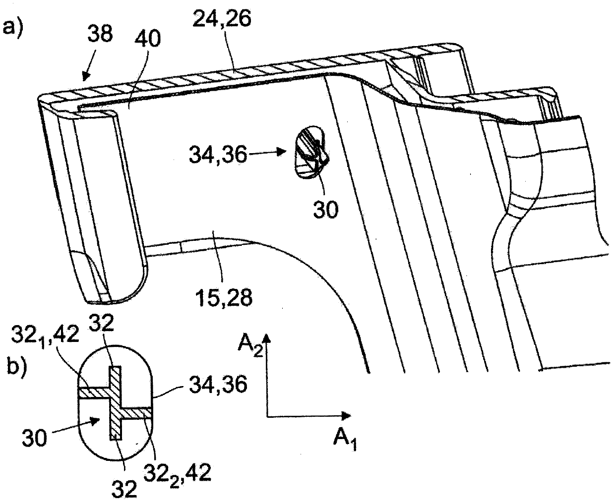 Positioning pin for positioning and/or centering a first vehicle part relative to a second vehicle part