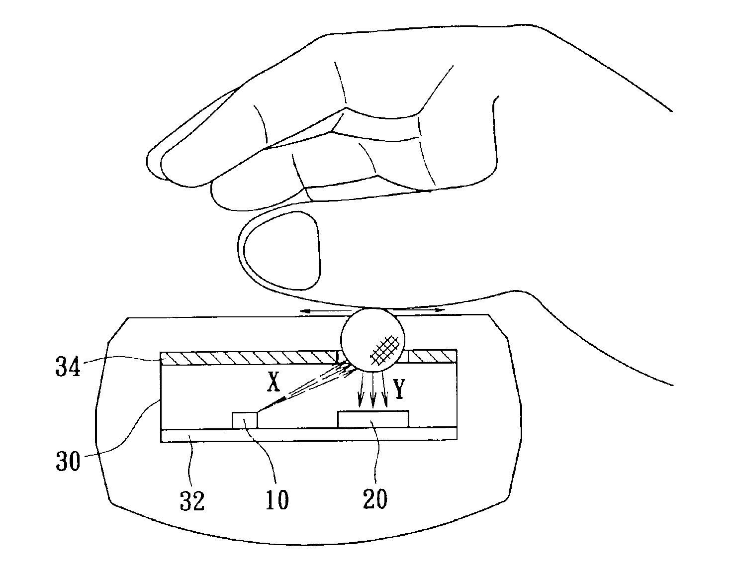 Optical mouse with rolling ball