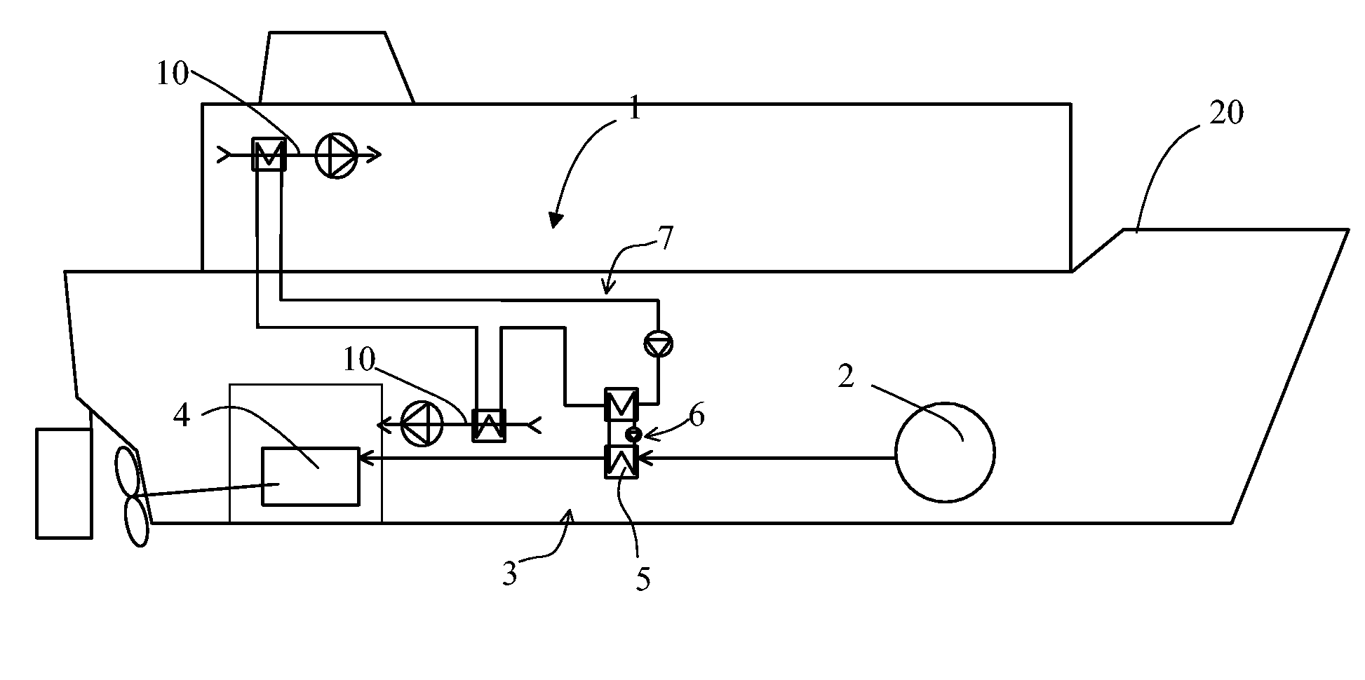 Arrangement for and Method of Providing Cooling Energy to a Cooling Medium Circuit of a Marine Vessel