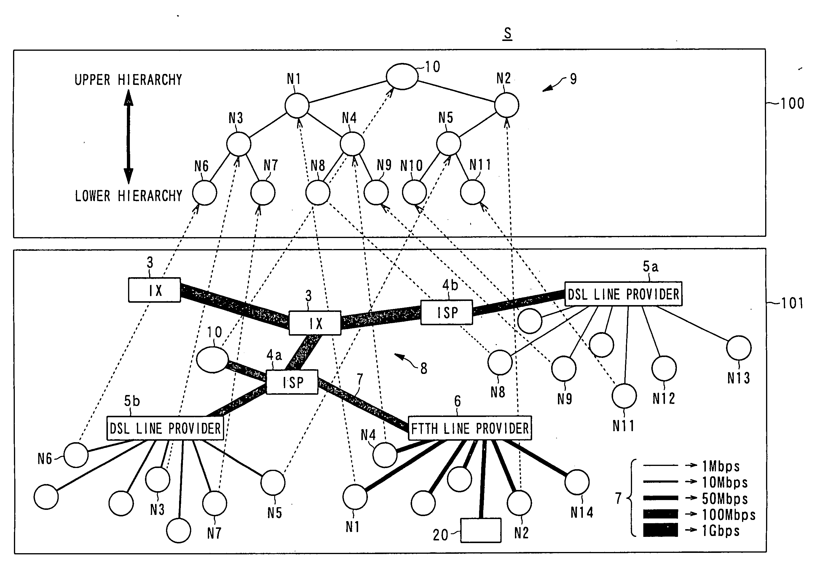 Tree-type broadcast system, method of instructing mode switch, broadcast device, and broadcast process program