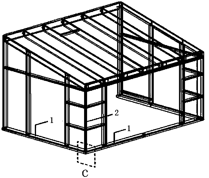 Framework connecting structure for sunlight room