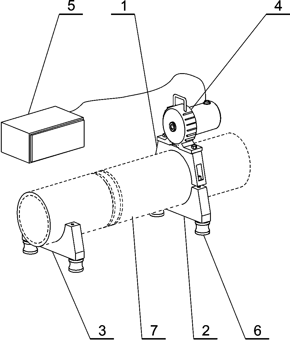 Device and method for eliminating welding stress of steel pipe ring beam by mechanical vibration