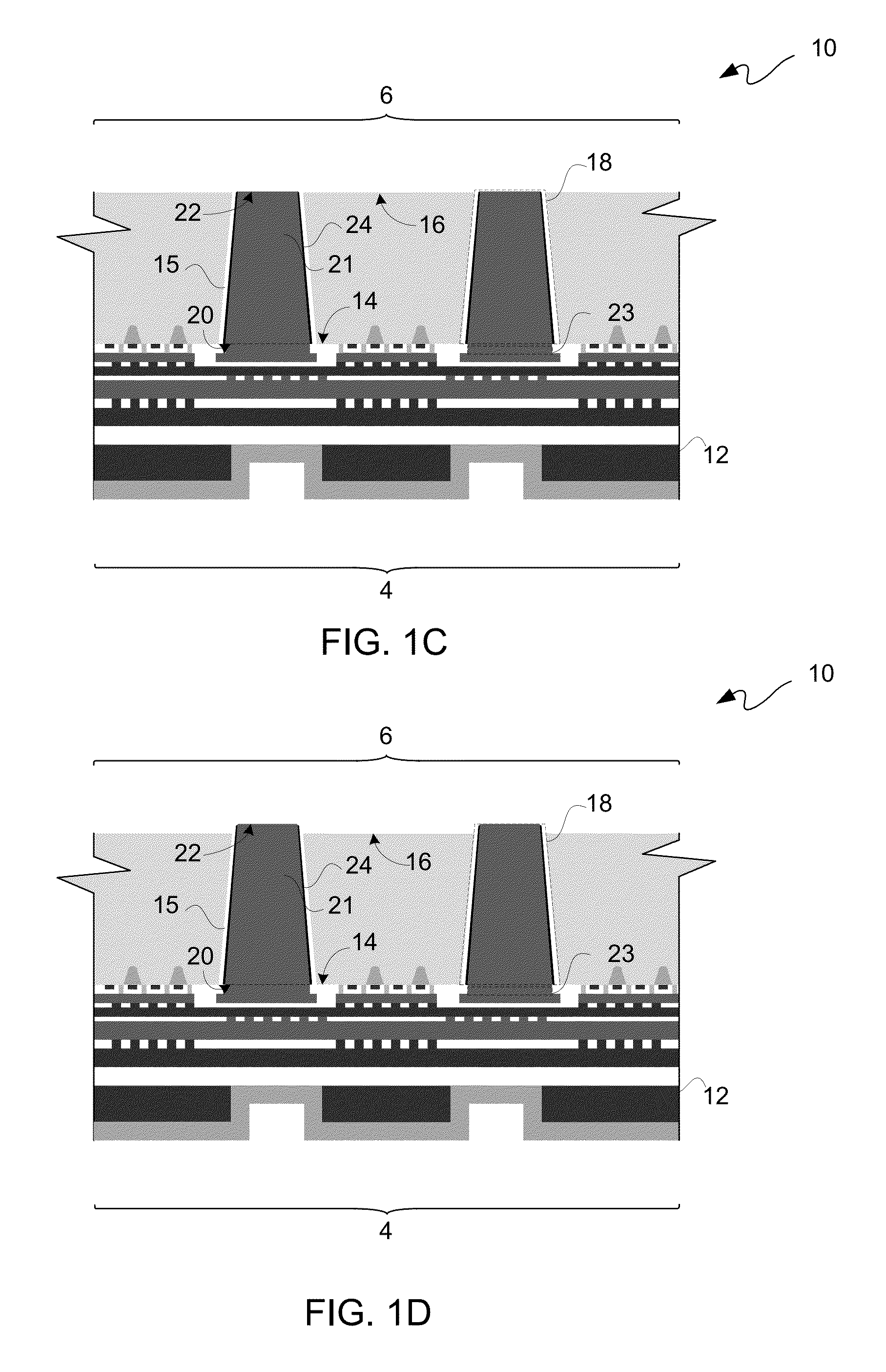 Die stacks with one or more bond via arrays