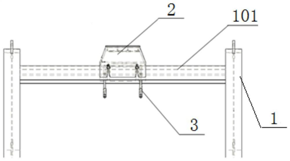 An adjustable support structure for installation of converter transformer valve lift seat