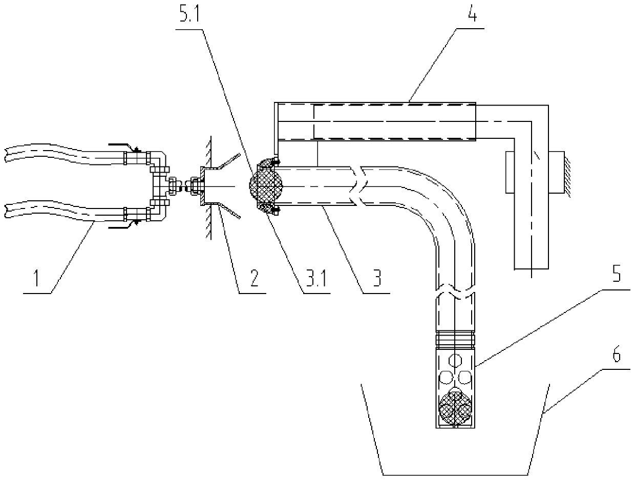 Concrete pump pipe washing device and method
