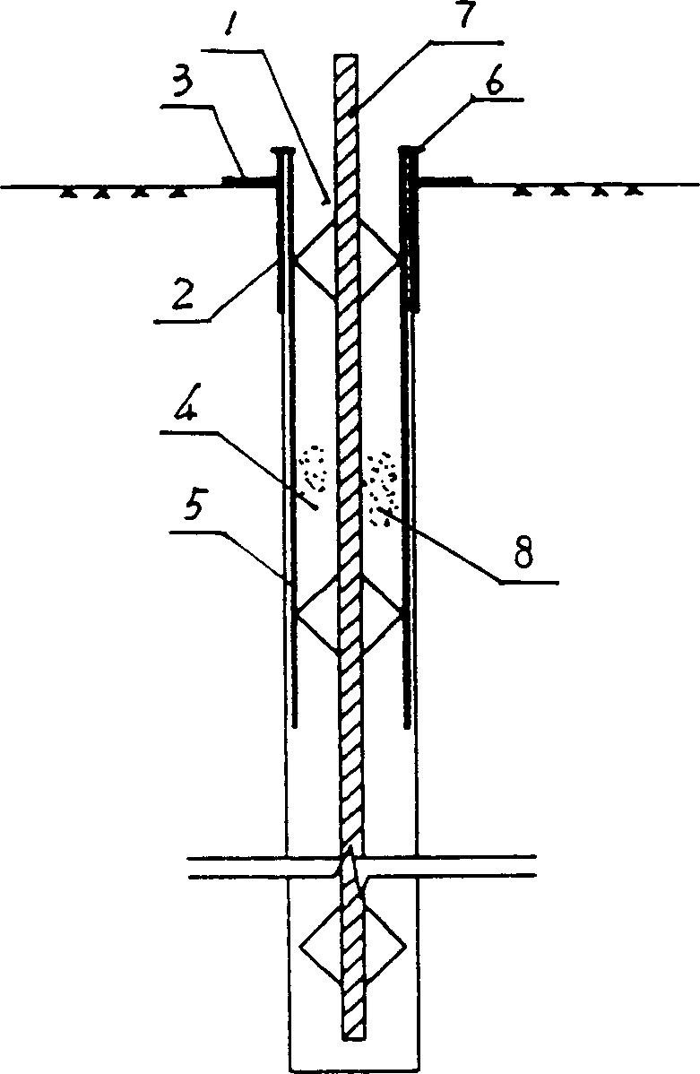 Method for anchor bolt construction by double sleeve