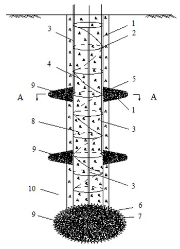 Technology of high polymer material post-grouting squeezed cast-in-place pile
