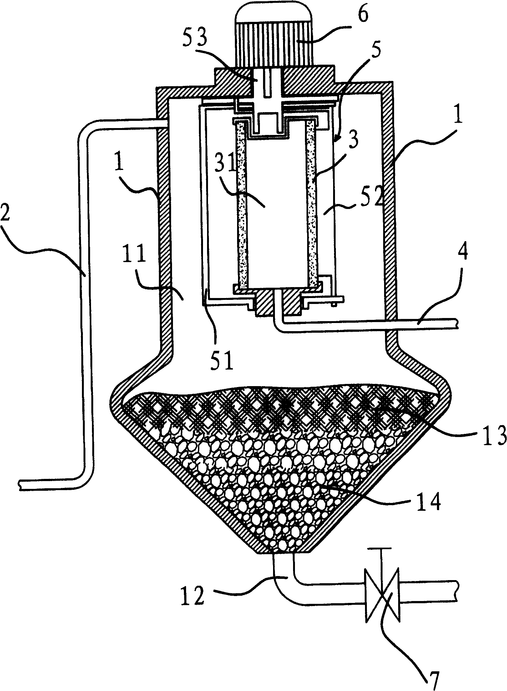 Press filtration type water purification method and device therefor