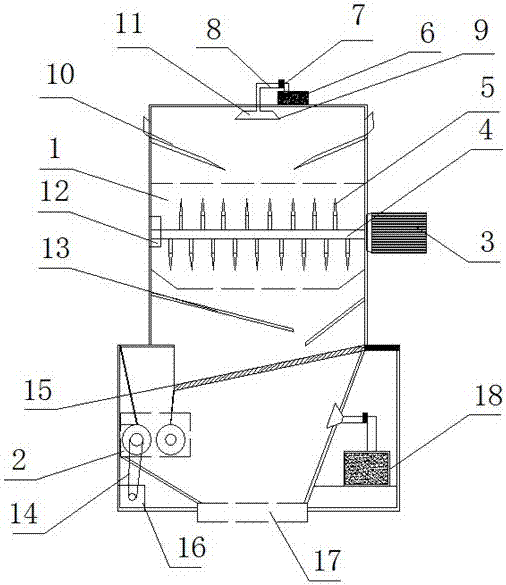 Speed-adjustable dust collection crushing device for crushing coal mine