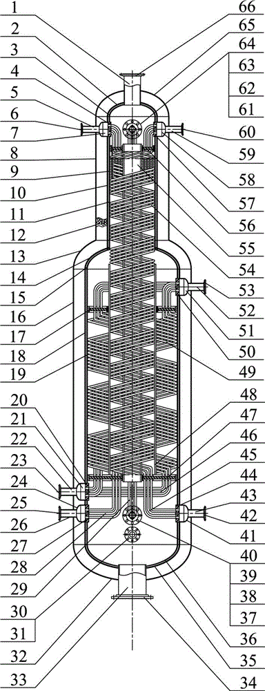 Two-stage back heating multi-strand winding pipe type heat exchange device for low-temperature liquid nitrogen