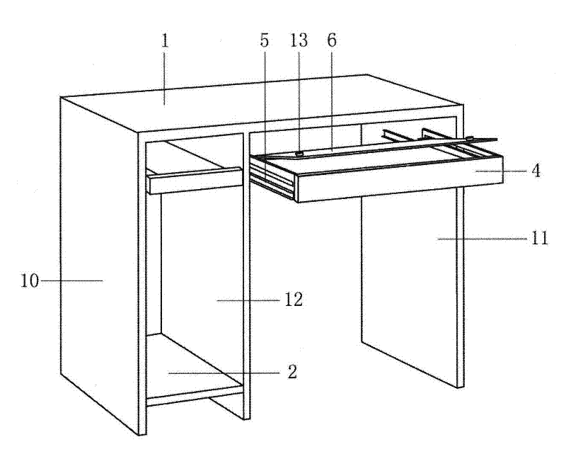 Computer desk for placing digital plate with adjustable angles