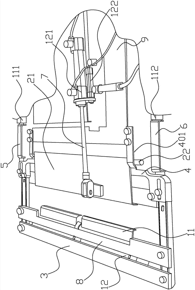 Clamping device for bag opening machine
