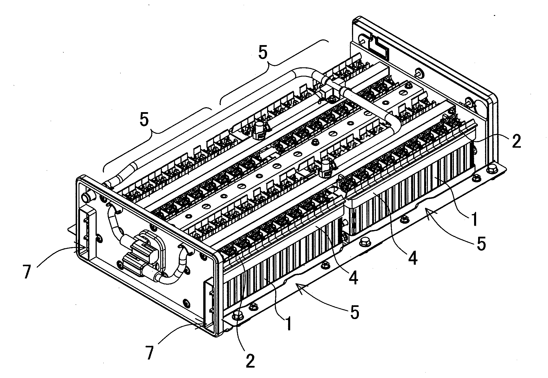 Battery array configured to prevent vibration