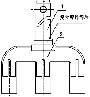 Friction welding method of aluminum guide rod and steel claw