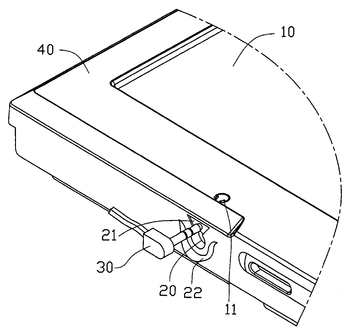 Display device with a jack