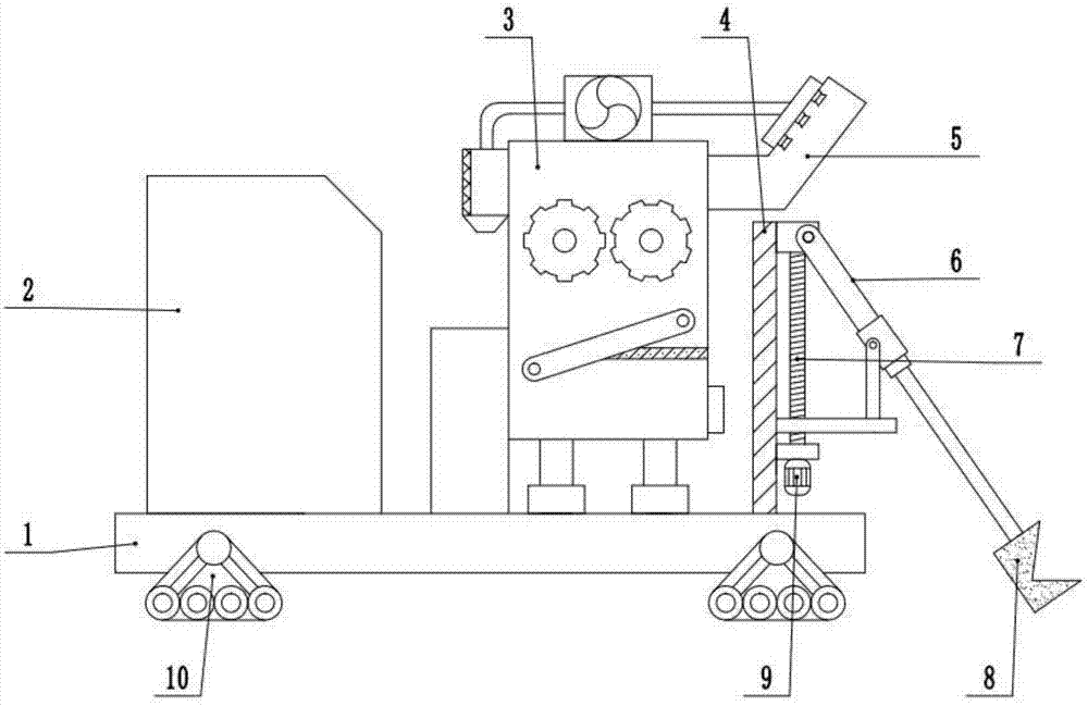 Construction waste collecting and screening device
