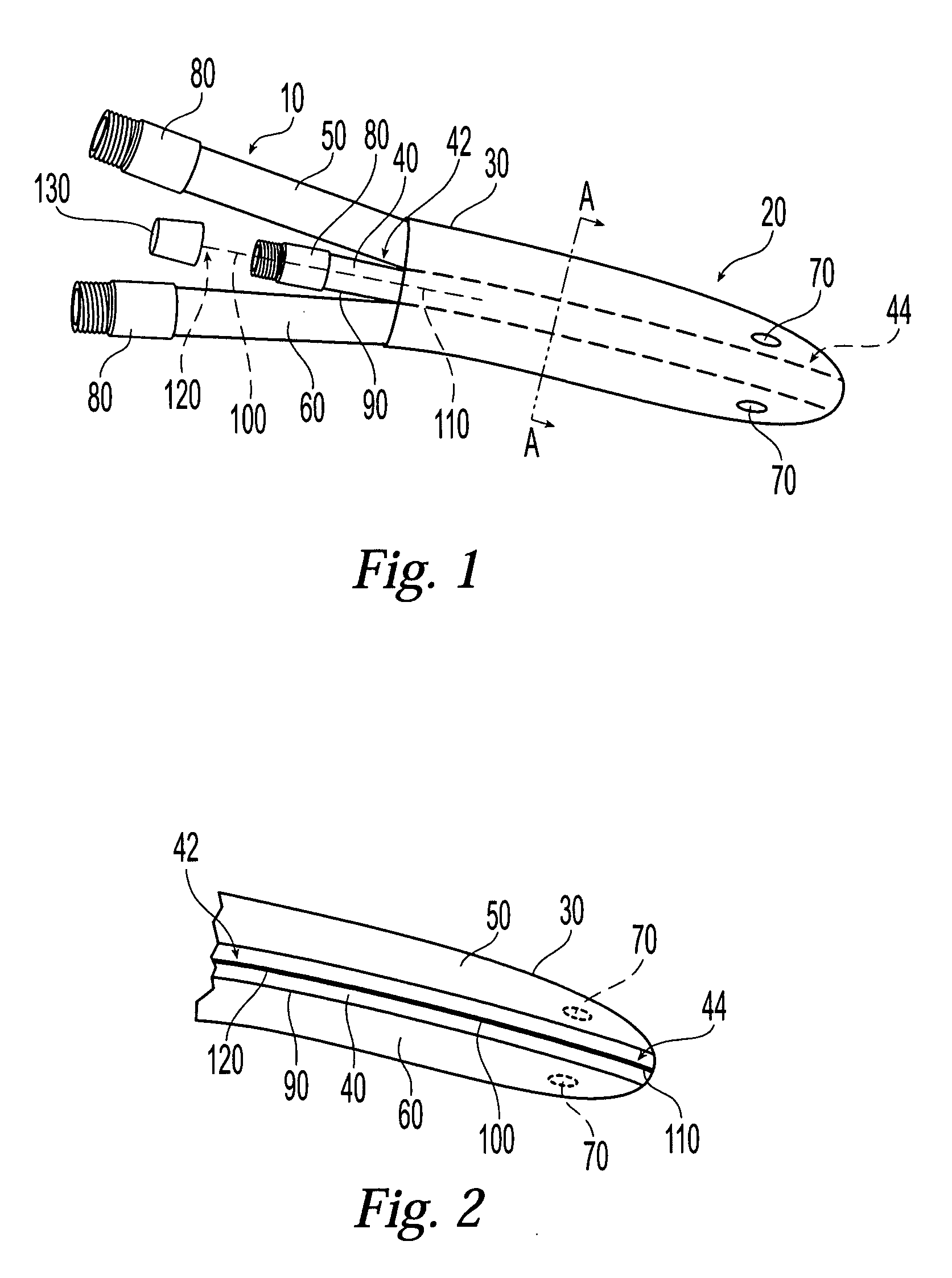 Medical device having anti-microbial properties and a false lumen and method of making the same