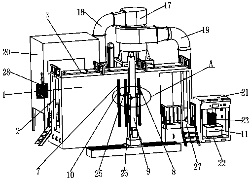 Spraying device with powder recycling function