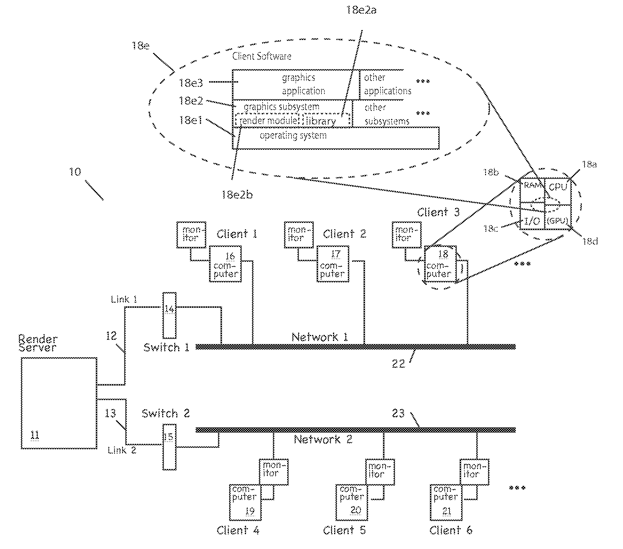 Client-server visualization system with hybrid data processing