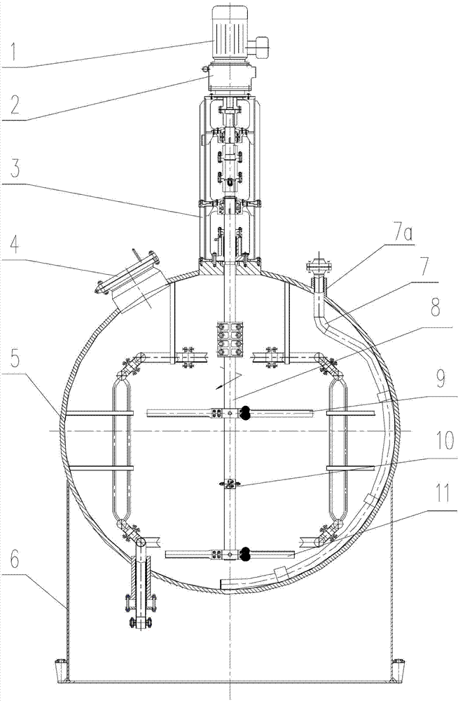 Large ammonification high pressure spherical stirring reaction kettle